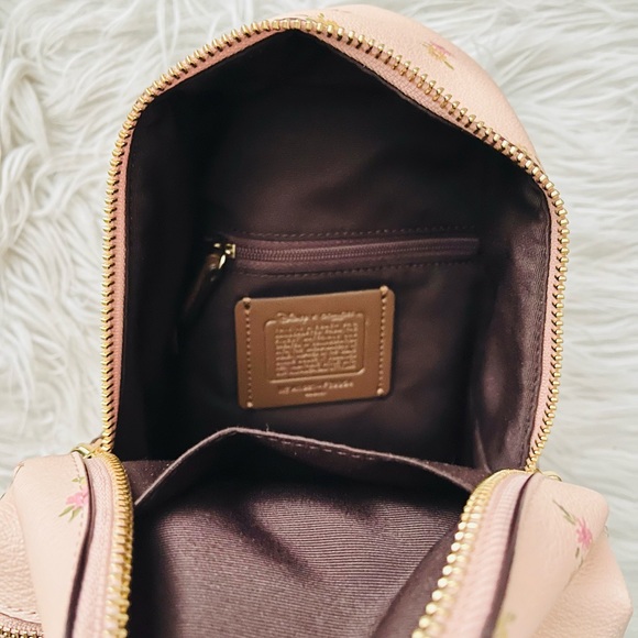 Coach Disney Minnie Mouse Vintage Pink Floral Charlie Mini Backpack Purse F29354 - Picture 7 of 10